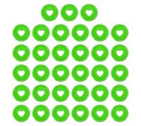 sourcing map 33Pcs Plastic Book Binding Discs, 24mm Heart Discbound Expansion Discs Binder Ring for DIY Notebooks Planner Accessories, Grass Green