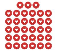 sourcing map 33Pcs Plastic Book Binding Discs, 24mm Heart Discbound Expansion Discs Binder Ring for DIY Notebooks Planner Accessories, Wine Red