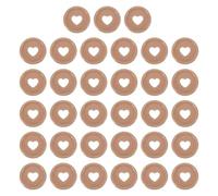 sourcing map 33Pcs Plastic Book Binding Discs, 24mm Heart Discbound Expansion Discs Binder Ring for DIY Notebooks Planner Accessories, Brown