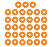 sourcing map 33Pcs Plastic Book Binding Discs, 24mm Heart Discbound Expansion Discs Binder Ring for DIY Notebooks Planner Accessories, Orange