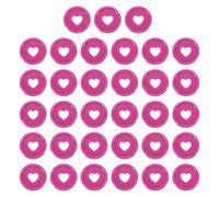 sourcing map 33Pcs Plastic Book Binding Discs, 24mm Heart Discbound Expansion Discs Binder Ring for DIY Notebooks Planner Accessories, Rose Red