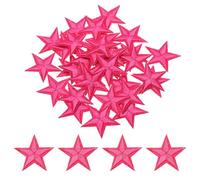 Sourcing Map 33pcs Star Iron on Patches - Small Star Embroidered Applique Sew On Patches for DIY Crafts, Clothing Repair, Bag Hat Decoration, Dark Pink