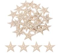 sourcing map 33Pcs Star Iron on Patches Small Star Embroidered Applique Sew on Patches for DIY Crafts Clothing Repairing Bag Hat Decoration,Champagne