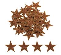 sourcing map 33Pcs Star Iron on Patches Small Star Embroidered Patches Applique Sew on Patches for DIY Crafts Clothing Repairing Bag Hat Decoration,Dark Brown