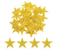 sourcing map 33Pcs Star Iron on Patches Small Star Embroidered Patches Applique Sew on Patches for DIY Crafts Clothing Repairing Bag Hat Decoration,Light Orange