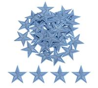 sourcing map 33Pcs Star Iron on Patches Small Star Embroidered Patches Applique Sew on Patches for DIY Crafts Clothing Repairing Bag Hat Decoration,Blue