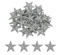 sourcing map 33Pcs Star Iron on Patches Small Star Embroidered Patches Applique Sew on Patches for DIY Crafts Clothing Repairing Bag Hat Decoration,Dark Grey
