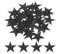sourcing map 33Pcs Star Iron on Patches Small Star Embroidered Patches Applique Sew on Patches for DIY Crafts Clothing Repairing Bag Hat Decoration,Black