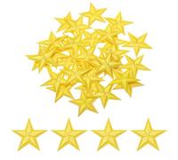 sourcing map 33Pcs Star Iron on Patches Small Star Embroidered Patches Applique Sew on Patches for DIY Crafts Clothing Repairing Bag Hat Decoration,Yellow