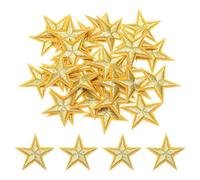 sourcing map 33Pcs Star Iron on Patches Small Star Embroidered Patches Applique Sew on Patches for DIY Crafts Clothing Repairing Bag Hat Decoration,Golden