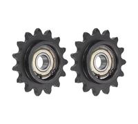 sourcing map #35 Chain Idler Sprocket, 10mm Bore 3/8" Pitch 15 Tooth Sprocket Tensioner, C45 Carbon Steel 35 Roller Chain Sprocket with Bearing for ISO 06C Chain, 2Pcs