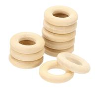 sourcing map 35 Pcs 20mm/0.8" Unfinished Natural Wooden Rings, 0.2" Thick Smooth Solid Wood Ring Circles Without Paint for Crafts Jewelry Making DIY Macrame Pendant Connectors (Wood Color)