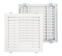 sourcing map 350 x 350mm Square Air Vent Cover, Spring-Lock Aluminum Alloy Rectangular Floor HVAC Air Vent Covers Return Grille Louver Wall Decorative Cap for Wall Ceiling Attic Doors Home