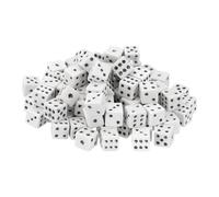 sourcing map 350Pcs Mini Dice, 8mm/0.31" Acrylic Tiny Six Side Game Dot Square Dice Bulk for Table Board Game Party Activities, Pure White/Black
