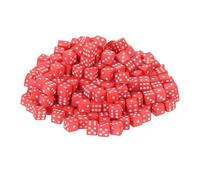 sourcing map 350Pcs Mini Dice, 8mm/0.31" Acrylic Tiny Six Side Game Dot Square Dice Bulk for Table Board Game Party Activities, Red/White