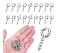 sourcing map 350Pcs Screw Hooks Eyes, M1x10mm 304 Stainless Steel Small Eye Bolts Screw, Self Tapping Eye Bolts Closed-End for DIY Handwork Wooden Clay Pendants Cork Bottles, Silver Tone