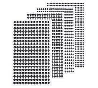 sourcing map 3584 Pcs 8 Sheets Black Rhinestone Stickers 3/4/5/6 mm Self Adhesive Rhinestones Gems for DIY Decoration Craft Face Eye Nails Hair Make Up