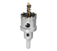 sourcing map 35mm Carbide Hole Cutter, Hole Saws for Stainless Steel Sheet Metal, Non-Slip Triangular Shank Limit Step, with Titanium Coated Center Drill