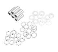 sourcing map 35Pcs 0.6" Lamp Pipe Nipples Kit with Hex Nuts Washers, 1/4IP All Threaded 1/2" Outer Diameter Lamp Rod Hollow Tube Fasteners for Lamp Assembly Chandelier DIY Repair, Silver