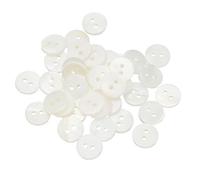 sourcing map 35Pcs Natural Shell Button, 2 Hole 10mm Round Mother of Pearl Buttons for Shirt Coats Suits Jacket Jeans Skirts DIY Sewing Crafts, White