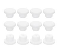sourcing map 35Pcs Silicone Hole Plug 15mm, White High Temp T Type Rubber Stoppers for 14-14.8mm Hole, Waterproof Button Hole End Covers for Powder Coating, Sealing Plugs, Pipe Holes