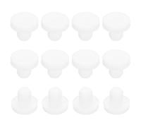 sourcing map 35Pcs Silicone Hole Plug 8mm, White High Temp T Type Rubber Stoppers for 7.3-8.05mm Hole, Solid Waterproof Button Hole End Covers for Powder Coating, Sealing Plugs, Pipe Holes