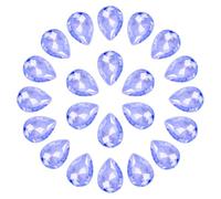 sourcing map 36 Pcs 10 x 14mm Teardrop Rhinestones Pointed Back Glass Rhinestone Crystal Beads Gems for Crafts DIY Dress Jewelry Shoes Sewing Art Embellishments, Light Blue