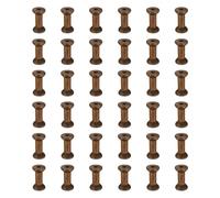 sourcing map 36 Pcs 2.0x4.0cm Small Empty Thread Spools, Camel Color Unfinished Wooden Spools Wire Weaving Bobbins, Wire Weaving Bobbins for Embroidery DIY Sewing Machines Cord Jewelry Chain
