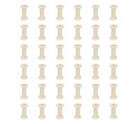 sourcing map 36 Pcs 2.0x4.0cm Small Empty Thread Spools, Natural Color Unfinished Wooden Spools Wire Weaving Bobbins, Wire Weaving Bobbins for Embroidery DIY Sewing Machines Cord Jewelry Chain