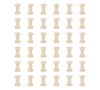 sourcing map 36 Pcs 3.0x5.0cm Small Empty Thread Spools, Natural Color Unfinished Wooden Spools Wire Weaving Bobbins, Wire Weaving Bobbins for Embroidery DIY Sewing Machines Cord Jewelry Chain