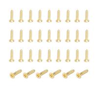 sourcing map 36 Pcs Brass Screws, M3.5 x 16mm Solid Phillips Flat Head Self-Tapping Wood Screw Fasteners for Woodworking Furniture Repair Photo Frame Drywall Home Appliances