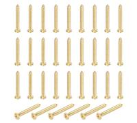 sourcing map 36 Pcs Brass Screws, M3 x 25mm Solid Phillips Flat Head Self-Tapping Wood Screw Fasteners for Woodworking Furniture Repair Photo Frame Drywall Home Appliances