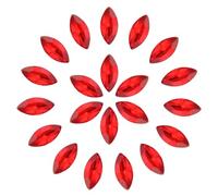 sourcing map 36 Pcs Horse Eye Shape Rhinestones, 9 x 18 mm Point Back Rhinestone Beads for Jewelry Making Crafts Costume Crystal Embellishments, Red