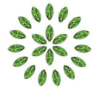 sourcing map 36 Pcs Horse Eye Shape Rhinestones, 9 x 18 mm Point Back Rhinestone Beads for Jewelry Making Crafts Costume Crystal Embellishments, Grass Green