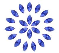 sourcing map 36 Pcs Horse Eye Shape Rhinestones, 9 x 18 mm Point Back Rhinestone Beads for Jewelry Making Crafts Costume Crystal Embellishments, Navy Blue
