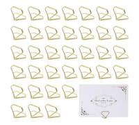 sourcing map 36 Pcs Mini Place Card Holders, Diamond Picture Holders for Tables Photos Food Signs Memo Notes Weddings Restaurants Birthdays Party, (0.9x1.1, Gold)