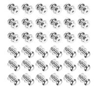 sourcing map 36 Pcs Mini Round Knobs, 8mm Small Drawer Pulls, Cabinet Knobs Handles Pulls for Dresser Closet Jewelry Box Gift Cases, Silver