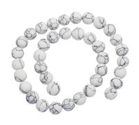 sourcing map 36 Pcs Natural Stone 10mm Marble White Beads Gemstone Beads for DIY Bracelet Necklace Jewelry Making