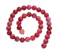 sourcing map 36 Pcs Natural Stone 10mm Pink Jade Red Beads Gemstone Beads for DIY Bracelet Necklace Jewelry Making