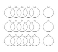 sourcing map 36 Pcs Open Bezel, Round Resin Bezels Pendants Open Back Bezels Metal Hollow Frame Charm for DIY Resin Crafts Earrings Jewelry Making, Silver