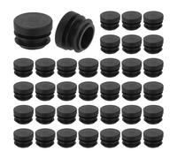 sourcing map 36 Pcs Round Plastic Plug, Tubing End Cap Plugs, 21mm(0.83 Inch) Furniture Leg Pipe Insert, Glide Protection for Chair, Sofa, Table, Shelf, Black