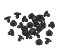 sourcing map 36 Pcs Silicone Plugs, Rubber Round Snap in Locking Hole Plugs for 3.5mm Hole, Hole Stoppers Waterproof Hole Plug for Metal Tube, Furniture End Caps Inserts, Black
