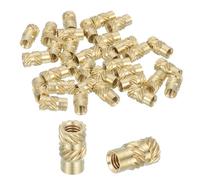 sourcing map 36 Pcs Threaded Inserts, M3 Brass Heat Set Insert for 3D Printing and Plastic Material Female Knurled Insert Nuts for Laptops Electronic Products, M3x4.5x8mm
