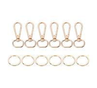 sourcing map 36 Set Swivel Clasp Hooks, 0.67 Inch D Ring Swivel Purse Clips for Handbags, Purse Strap Hardware for Bag Making, Push Gate Lobster Clasp with Key Ring, Gold