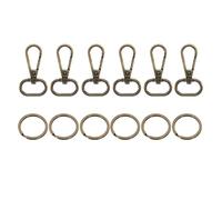 sourcing map 36 Set Swivel Clasp Hooks, 0.79 Inch D Ring Swivel Purse Clips for Handbags, Purse Strap Hardware for Bag Making, Push Gate Lobster Clasp with Key Ring, Bronze