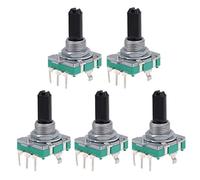 sourcing map 360 Degree Rotary Encoder Code Switch Digital Potentiometer 3 Pins 11mm D-Shaft 5Pcs
