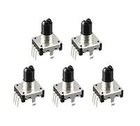 sourcing map 360 Degree Rotary Encoder Code Switch Digital Potentiometer 3 Pins 14.3mm D-Shaft 5pcs