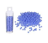 sourcing map 360 Pcs Glass Seed Beads Bulk, 3mm Mini Loose Glass Bugle Beads for DIY Earrings, Necklaces, Bracelets, Jewelry Making, Bright Blue