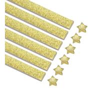 sourcing map 360 Sheets Origami Paper Glitter Stars Papers Light Gold Fold Paper for Beginner Arts Crafts Projects,0.4 x 9.5 Inch