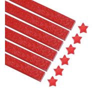 sourcing map 360 Sheets Origami Paper Glitter Stars Papers Red Fold Paper for Beginner Arts Crafts Projects,0.4 x 9.5 Inch